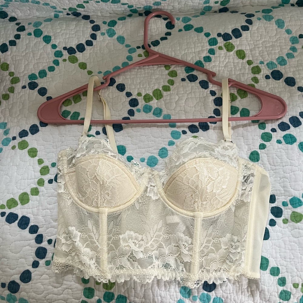 Urban Outfitters Cream Lace Bustier